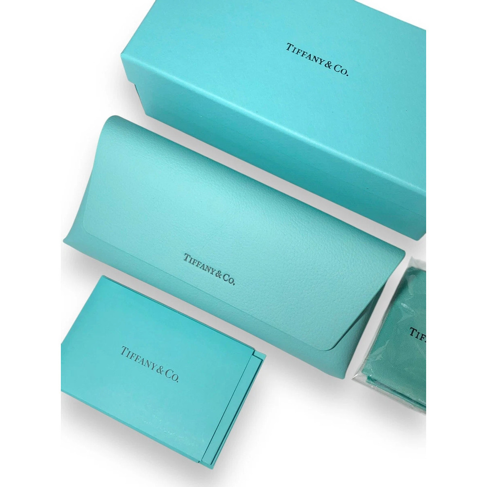 Tiffany & Co TF3105D Sunglasses Pale Gold Metal Rectangle - Picture 3 of 3